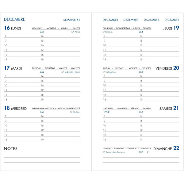 AGM Agenda Moderne Hebdoplan PVC 1 semaine sur 2 pages-Agenda-Agenda Moderne-Papeterie du Dôme