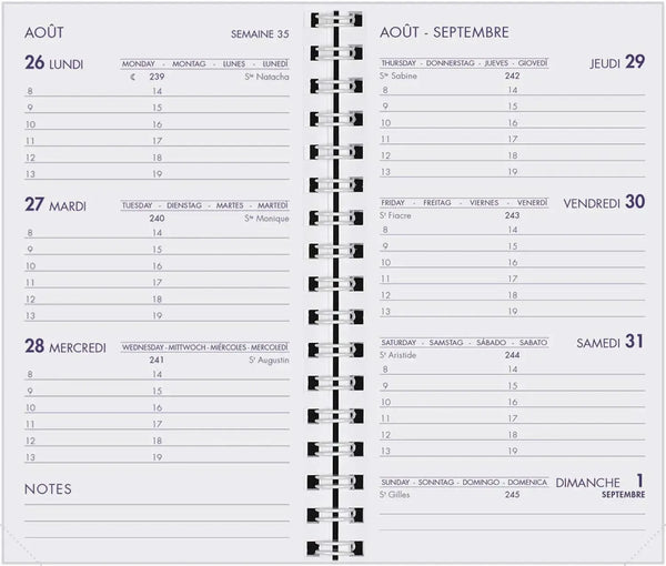 AGM Agenda Moderne Hebdoplan Polypro SAD 1 semaine sur 2 pages 9x15-Agenda-Agenda Moderne-Papeterie du Dôme