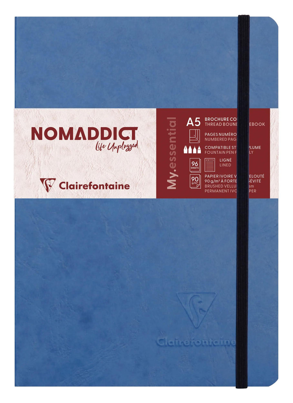 CLT Cahier Age Bag MY.Essential Broché A5 192p-Cahier-Clairefontaine-Ligné-Bleu-Papeterie du Dôme