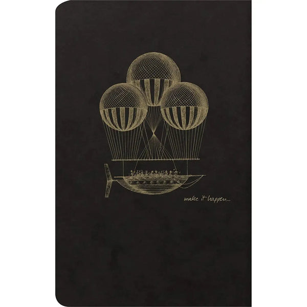 CLT Flying Spirit Carnet Piqure Textile 11x17 96p Noir-Carnet-Clairefontaine-Papeterie du Dôme