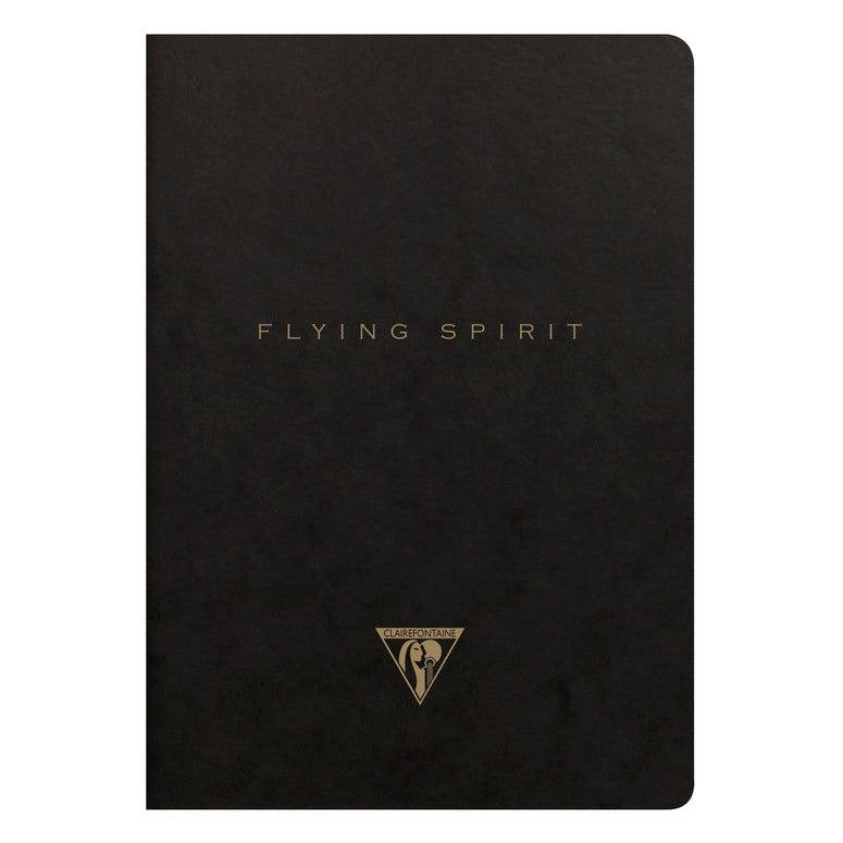 CLT Flying Spirit Carnet Piqure Textile A5 96p Noir-Carnet-Clairefontaine-Papeterie du Dôme