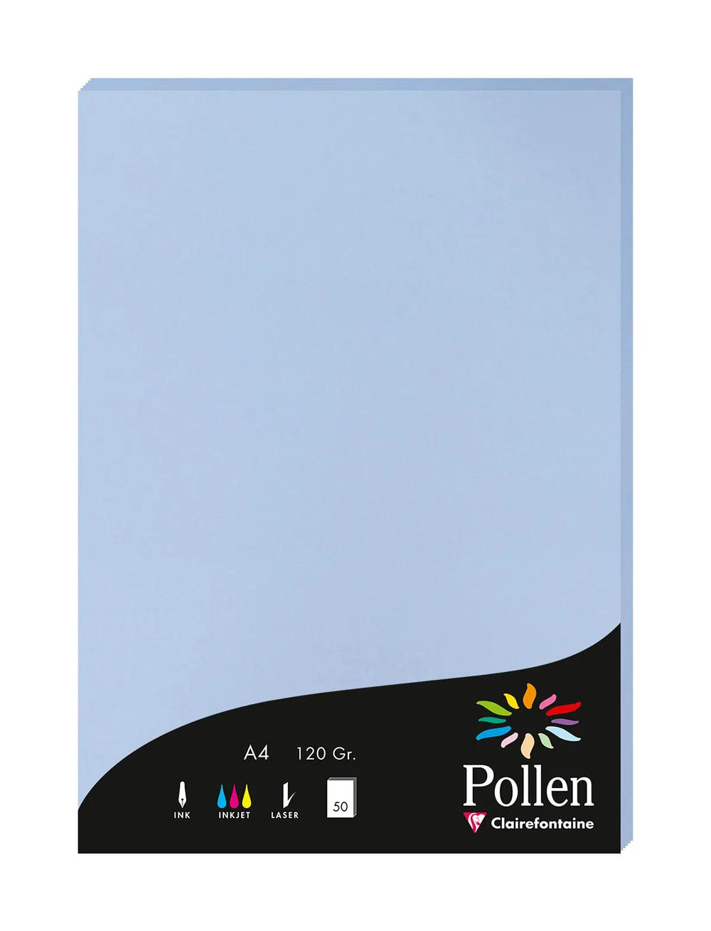 CLT Pollen Feuilles A4 120g 50p-Ramette-Clairefontaine-Bleu Lavande-Papeterie du Dôme