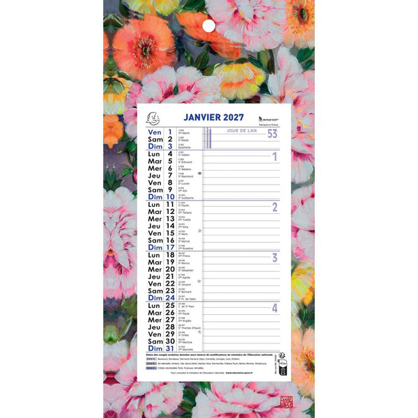 EXA Calendrier Mensuel Support Fleurs 16x33-Calendrier-Exacompta-Papeterie du Dôme