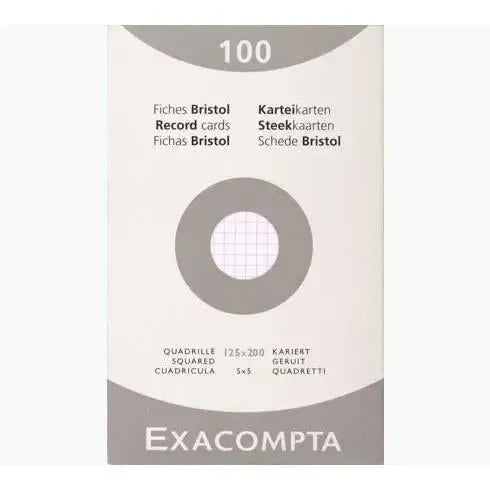 EXA Étui 100 Bristol 125x200-Bristol-Exacompta-Quadrillé 5x5-Papeterie du Dôme