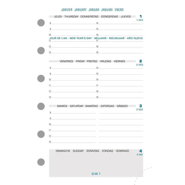 EXA Recharge Exatime 14 Sem/2Pages Horizontale SAD-Recharge Agenda-Exacompta-Papeterie du Dôme