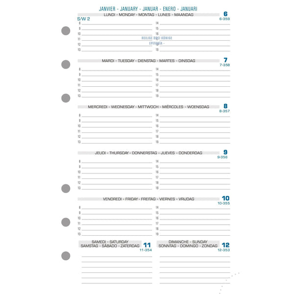 EXA Recharge Exatime 17 Semaine par Page-Recharge Agenda-Exacompta-Papeterie du Dôme
