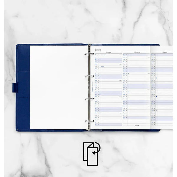 FFX A4 Agenda Planning vertical en Anglais-Recharge Agenda-Filofax-Papeterie du Dôme