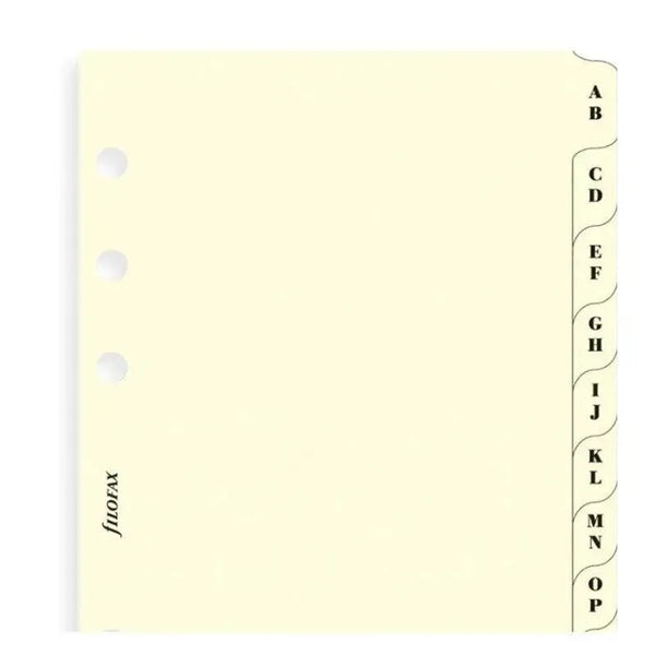 FFX A5 Accessoire Index Alphabétique 2 Lettres Creme-Recharge-Filofax-Papeterie du Dôme