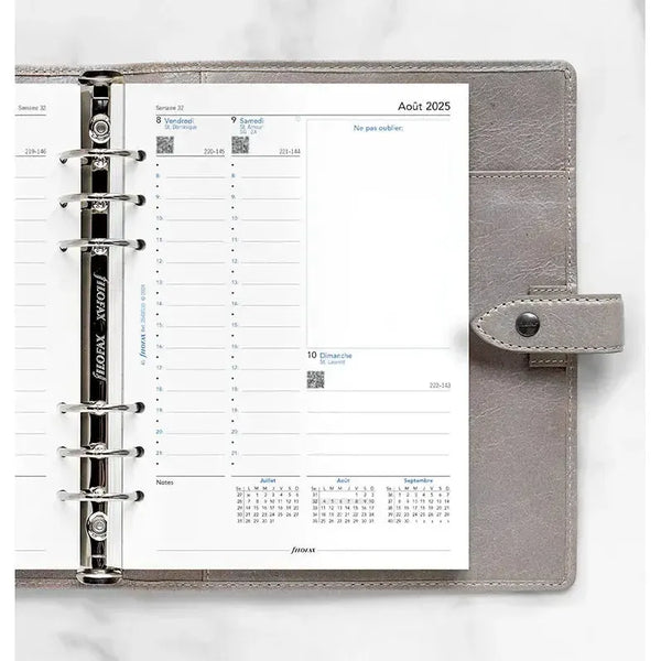 FFX A5 Agenda Août à Juillet Semaine/2 Pages Vertical FR-Recharge-Filofax-Papeterie du Dôme