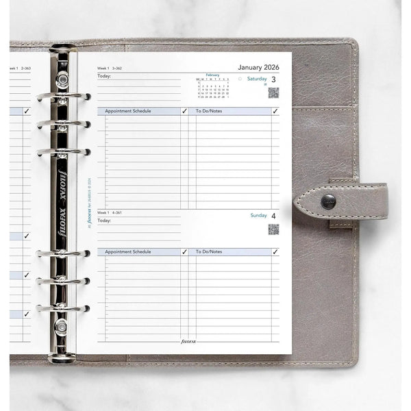 FFX A5 Agenda Business 1 Jour Page GB-Recharge Agenda-Filofax-Papeterie du Dôme