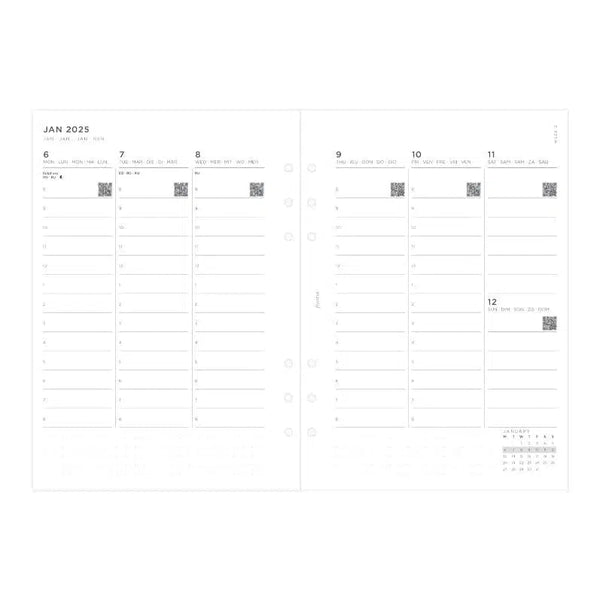 FFX A5 Agenda Semaine/2 Pages Verticale Minimal-Recharge Agenda-Filofax-Papeterie du Dôme