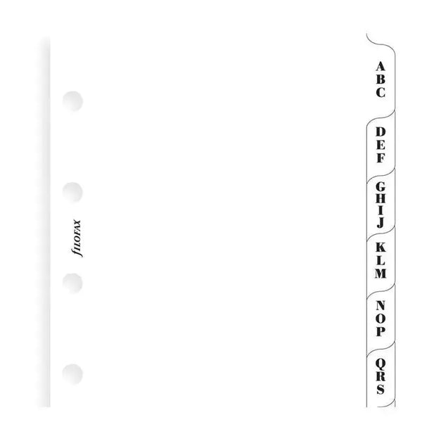 FFX Mini Accessoire Alphabétique 3 Lettres Blanc-Recharge Agenda-Filofax-Papeterie du Dôme