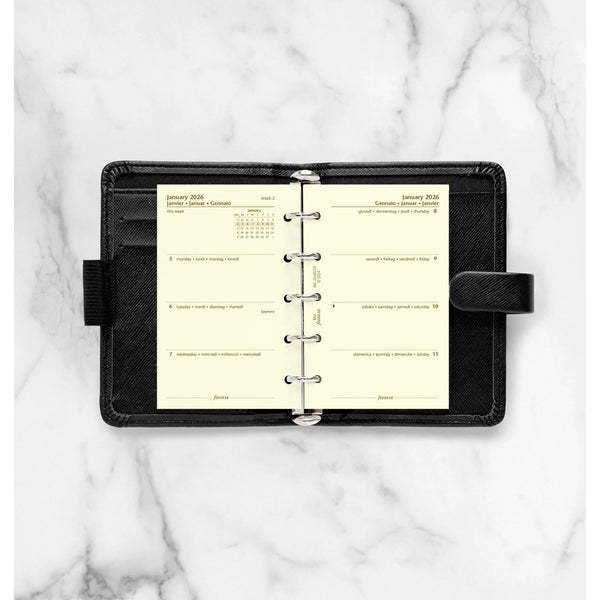 FFX Mini Agenda S/2P Crème 4 Langues-Recharge Agenda-Filofax-Papeterie du Dôme