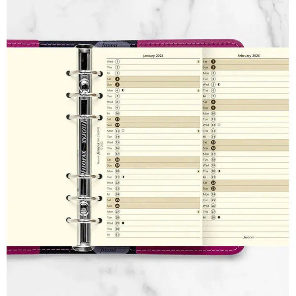 FFX Personal Agenda Planning vertical Anglais crème-Recharge Agenda-Filofax-Papeterie du Dôme