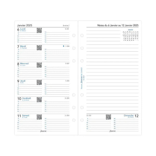 FFX Personal Agenda Semaine/1Page+Notes FR-Recharge-Filofax-Papeterie du Dôme