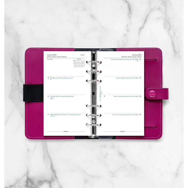 FFX Personal Agenda Semaine/2 Pages Horizontal 5 Langues-Recharge-Filofax-Papeterie du Dôme