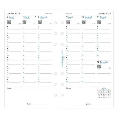 FFX Personal Agenda Semaine/2 Pages Vertical FR-Recharge-Filofax-Papeterie du Dôme