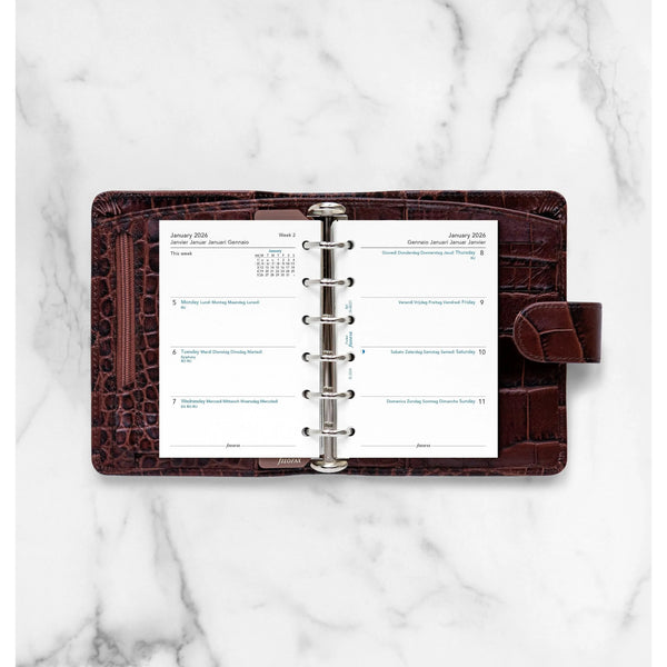 FFX Pocket Agenda semaine/2pages sans heures Blanches-Recharge-Filofax-Papeterie du Dôme