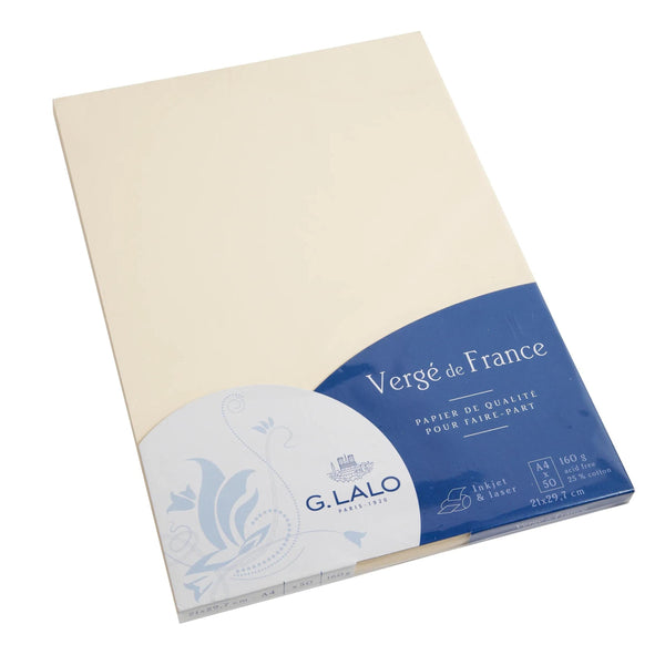 LALO 50 Feuilles Vergé de France A4 160g-Papier-Lalo-Ivoire-Papeterie du Dôme
