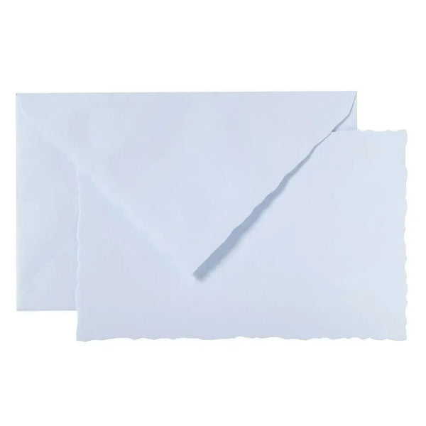 LALO Vergé 10 Cartes avec Enveloppes 97x152 Cranté-Correspondance-Lalo-Bleu-Papeterie du Dôme