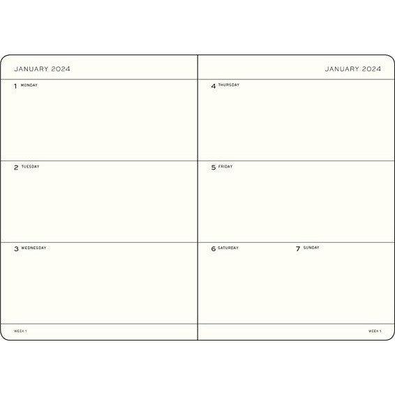 LCHT Agenda A6 Semainier Rigide - Anglais-Agenda-Leuchtturm 1917-Papeterie du Dôme