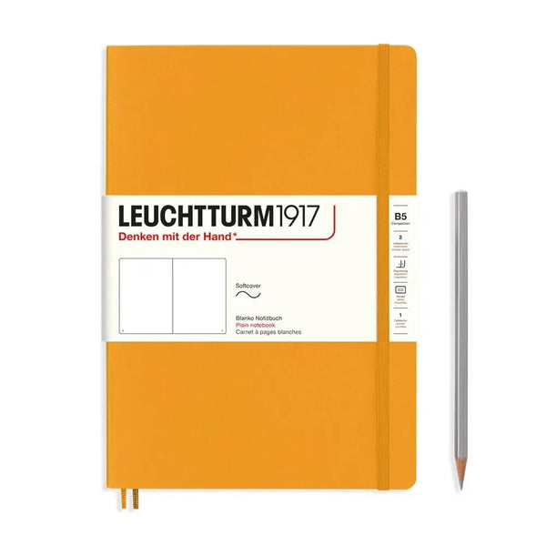 LCHT B5 Souple Blanc-Carnet-Leuchtturm 1917-Rising Sun-B5-Blanc-Papeterie du Dôme