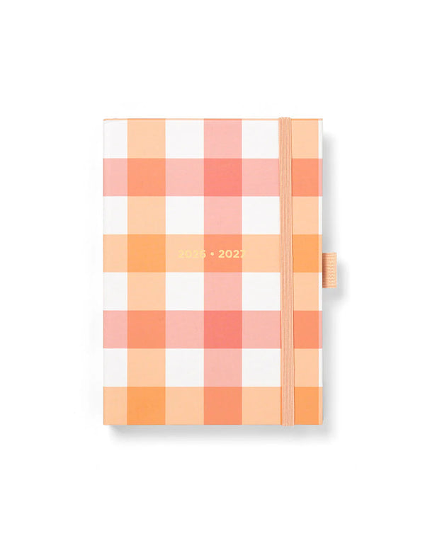 Letts Agenda Gingham A6 Semainier Académique-Agenda-Letts-2026-2027-Corail-Papeterie du Dôme