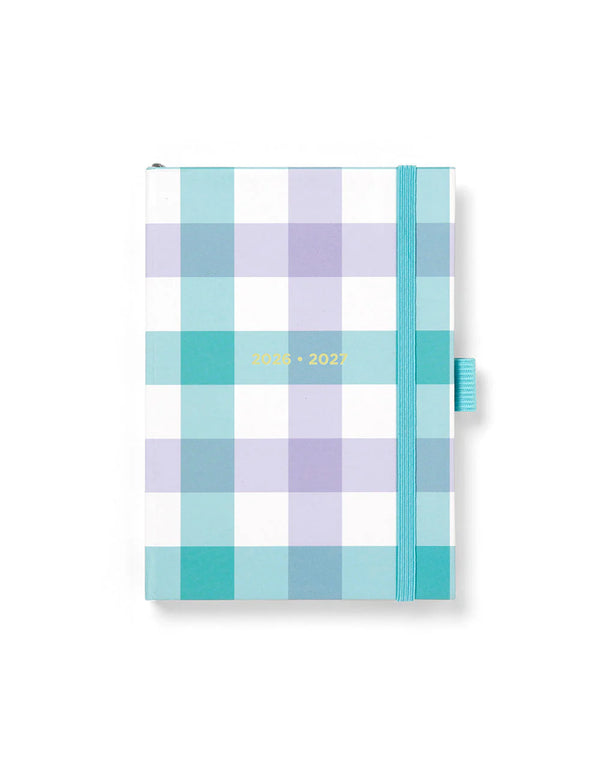 Letts Agenda Gingham A6 Semainier Académique-Agenda-Letts-2026-2027-Aqua-Papeterie du Dôme