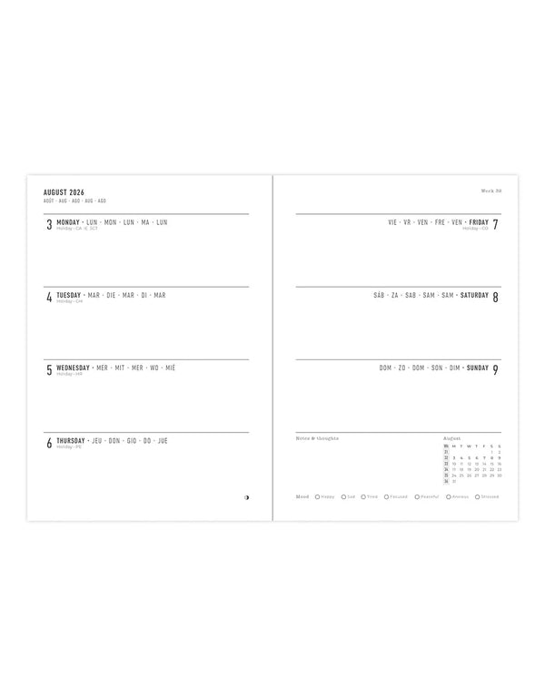 Letts Agenda Gingham A6 Semainier Académique-Agenda-Letts-Papeterie du Dôme