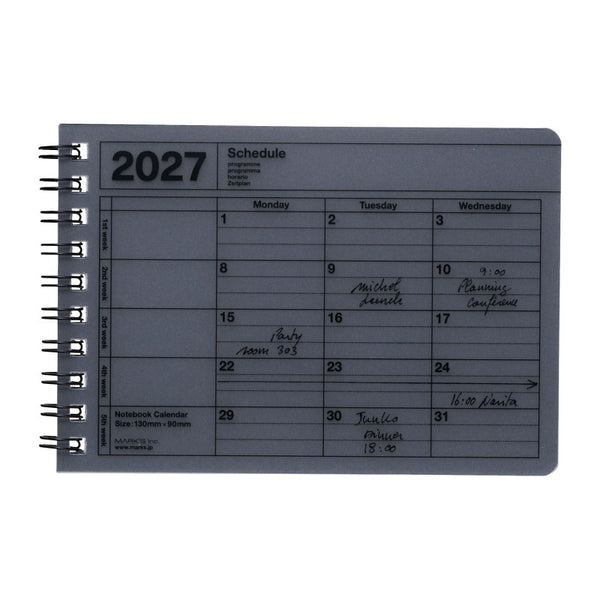 MARK'S Notebook Calendar-Calendrier-Mark's-2027-Extra Small-Noir-Papeterie du Dôme