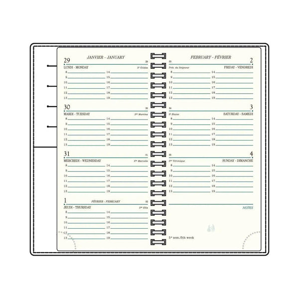 MGN Recharge Agenda AS16R Semainier Spiralée + Planning-Recharge Agenda-Mignon-Papeterie du Dôme