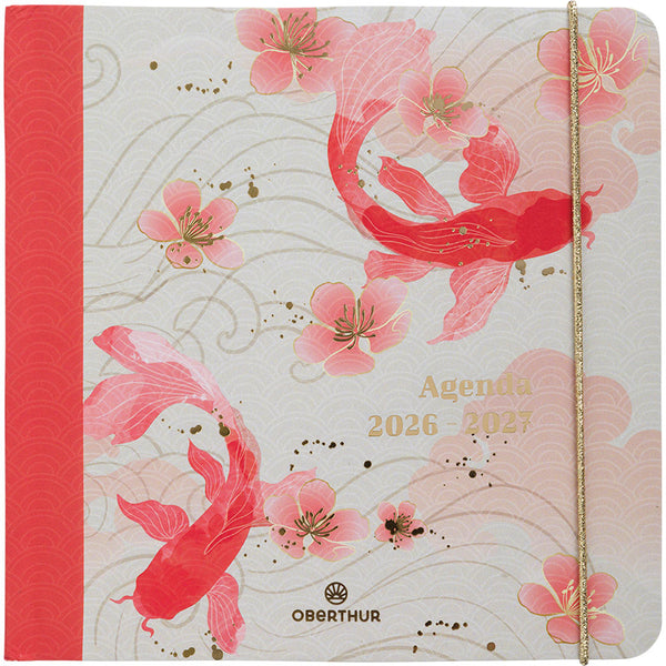 OBE Agenda Semainier Scolaire Carré Sakura-Agenda-Oberthur-2026-2027-Poissons-Papeterie du Dôme
