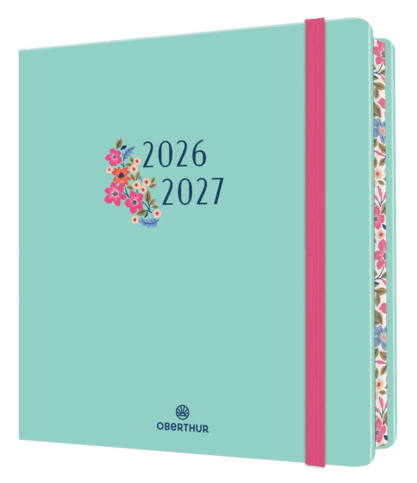 OBE Agenda Semainier Scolaire Carré Tivoli-Agenda-Oberthur-2026-2027-Vert d'eau-Papeterie du Dôme