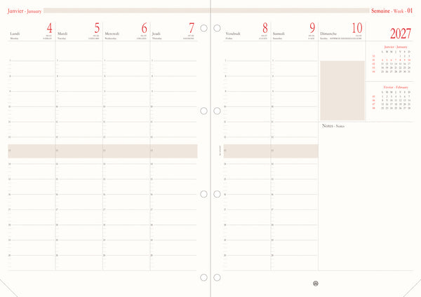 OBE Recharge Agenda Format 30 Semainier-Recharge Agenda-Oberthur-Papeterie du Dôme