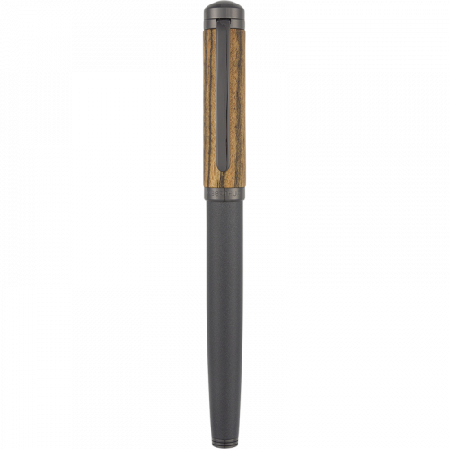 OBE Tandem Bois Stylo Plume-Ecriture-Oberthur-Bois de Noyer/Gris Mat-M Médium-Papeterie du Dôme