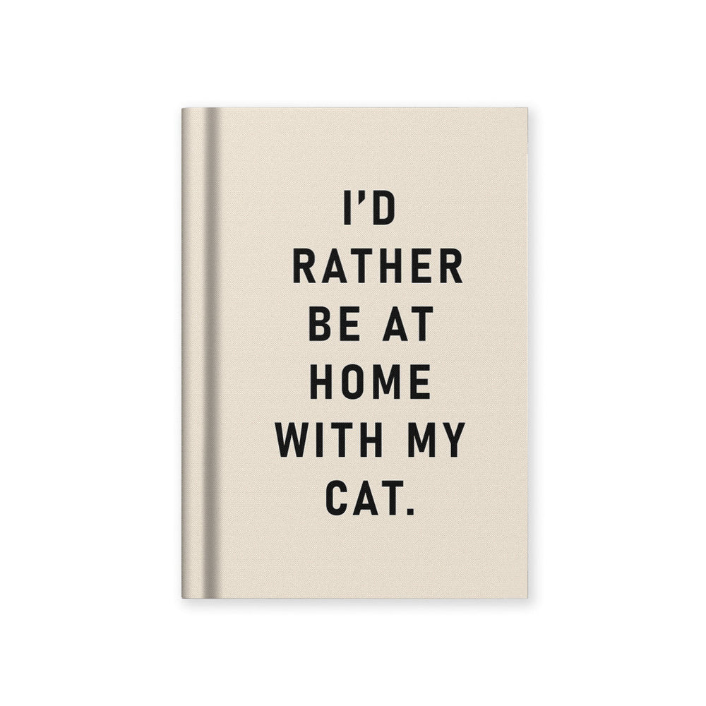 OHD A7 Fabric Hardback Notebook-Notebook (A7)-Ohh Deer-I'd Rather Be At Home With my Cat-Papeterie du Dôme