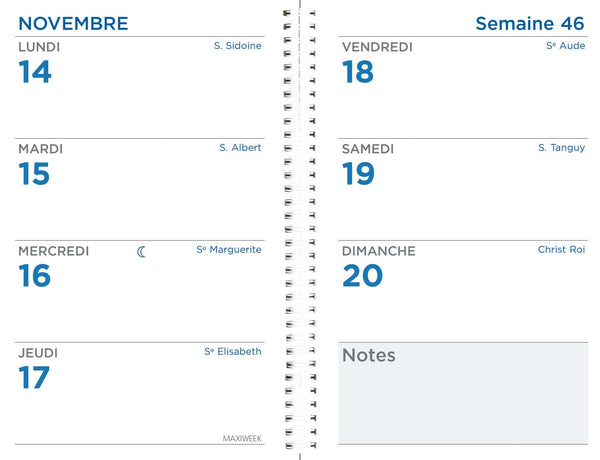 QVD Agenda Maxiweek Bergame 16x24-Agenda-Quo Vadis-Papeterie du Dôme
