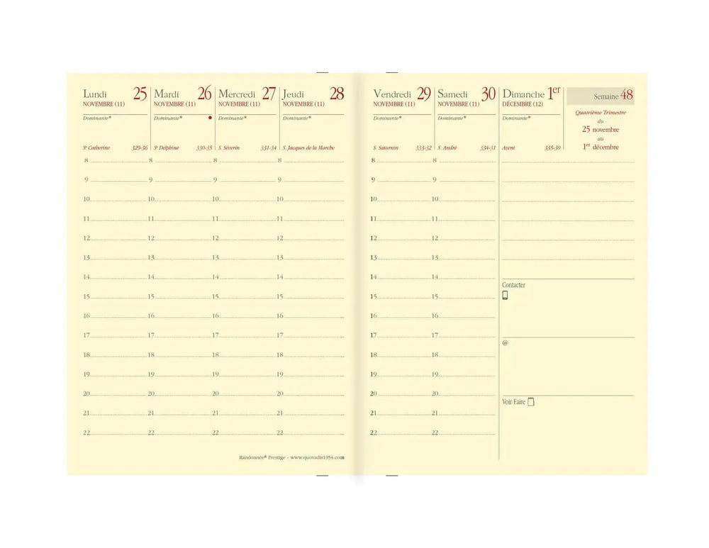 QVD Recharge Agenda Randonnée Prestige-Recharge Agenda-Quo Vadis-Papeterie du Dôme