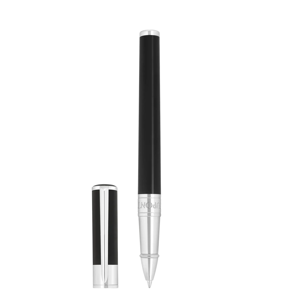 STD Initial Noir Chromé Stylo Roller-Stylo Roller-S.T. Dupont-Papeterie du Dôme