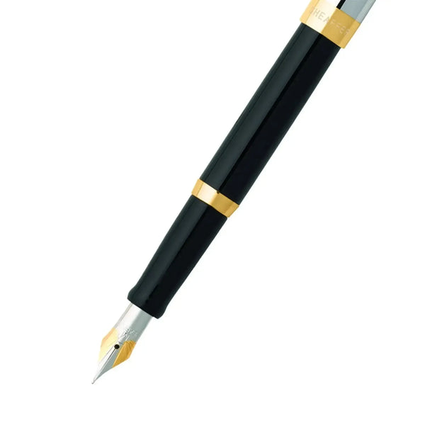 Stylo Plume Sheaffer Sagaris Noir Chrome et Doré-Stylo Plume-Sheaffer-Papeterie du Dôme