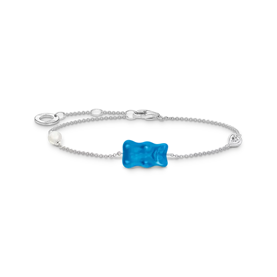 TSB Bracelet Haribo Ours d'or, perle & zirconia – Argent-Bijoux-Thomas Sabo-Argent-Bleu-19 cm-Papeterie du Dôme