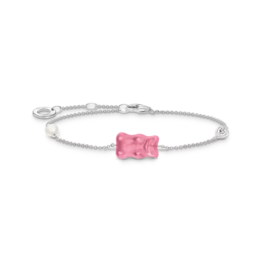 TSB Bracelet Haribo Ours d'or, perle & zirconia – Argent-Bijoux-Thomas Sabo-Argent-Rose-19 cm-Papeterie du Dôme