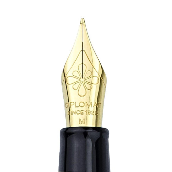 Stylo Plume Diplomat Traveller Snow White Doré - Blanc-Stylo Plume-Diplomat-Papeterie du Dôme