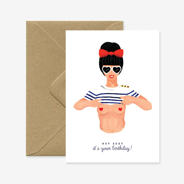 ATW Carte double-Greeting Card-All The Ways To Say-Anniversaire-Hey Sexy-Papeterie du Dôme