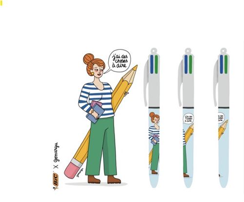 BIC Stylo Bille 4 Couleurs Gomargu-Stylo Bille-Exacompta-Papeterie du Dôme