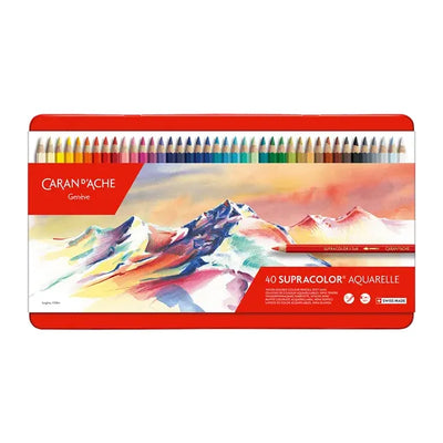 CA Boîte de 40 Couleurs Supracolor Aquarelle-Boîte à Crayons-Caran d'Ache-Papeterie du Dôme