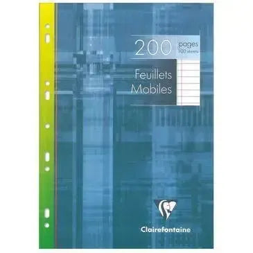 CLT Feuillets Mobiles A4 200 Pages-Copies-Clairefontaine-Ligné marge-Papeterie du Dôme