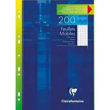CLT Feuillets Mobiles A4 200 Pages-Copies-Clairefontaine-Petits carreaux-Papeterie du Dôme