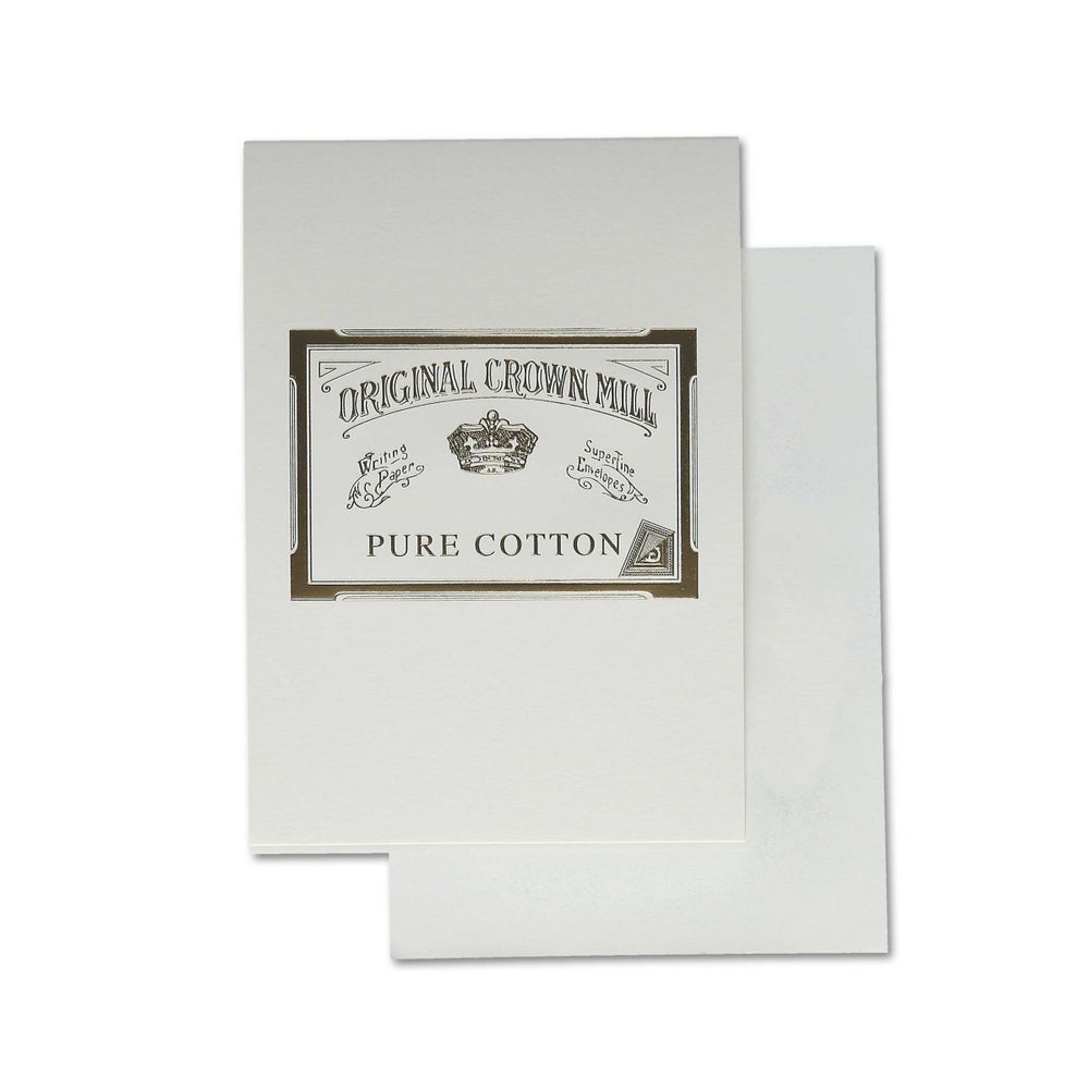 CRW Bloc Correspondance Cotton A5-Correspondance-Crown Mill-Blanc-Papeterie du Dôme