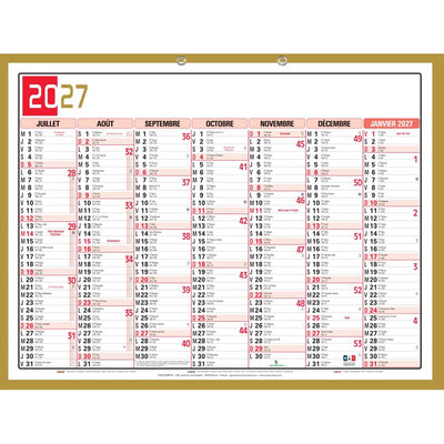 EXA Calendrier Mémento Tricolore 55x44-Calendrier-Exacompta-Papeterie du Dôme